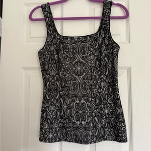 White House black market Black and Gray tank Top